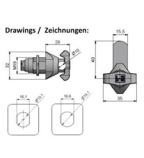 Lehmann Padlock Locker Lock Art.140010031 Nickel 257-140010031#