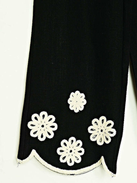 Damen Stoff Hose Schwarz