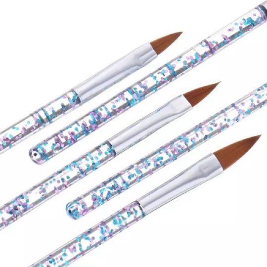 Set Nail Brushes Nail Art Acrylic Design 5 Dimensions