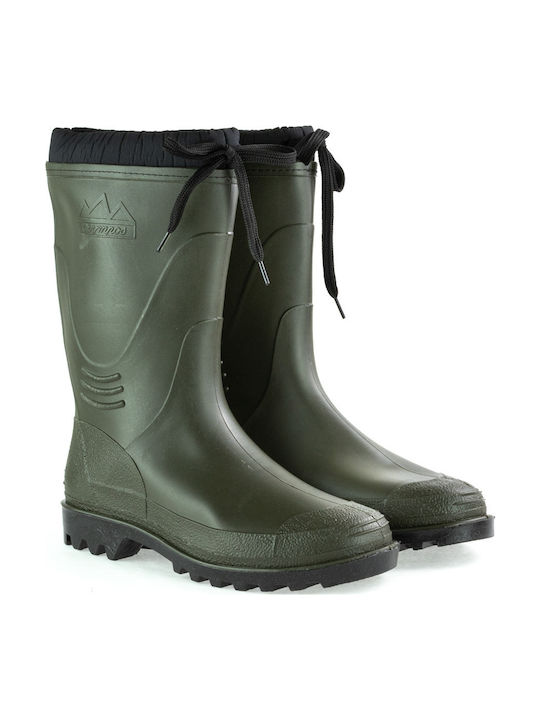 Men's Short Calf Anti-Slip Wellie Olympus 338-6 Green Wellies