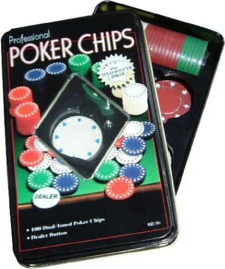 Set 100 Poker Chips 11.5gr in Metallic Box