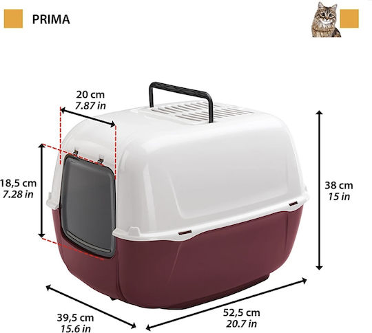 Ferplast Prima Τουαλέτα Γάτας Κλειστή Μαύρη Μ39.5 x Π52.5 x Υ38cm