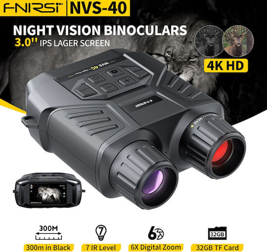 4k Night Vision Binoculars 6x Optical Zoom 300m Range Nvs-40