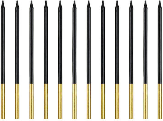 PartyDeco Birthday Candle Number in Black Color 12pcs SCD-4-010
