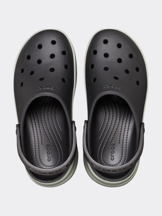 Crocs Classic Stacked Γυναικεία Σαμπό Μαύρα