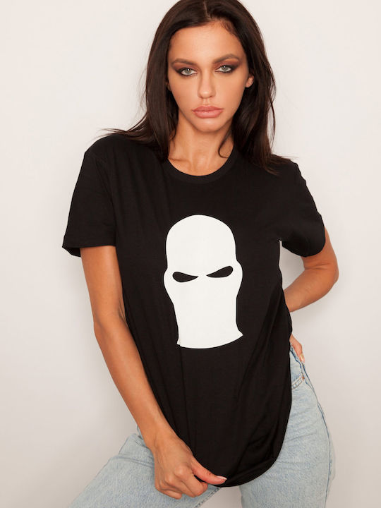 Ghetto White Mask Black T-shirt Women’s