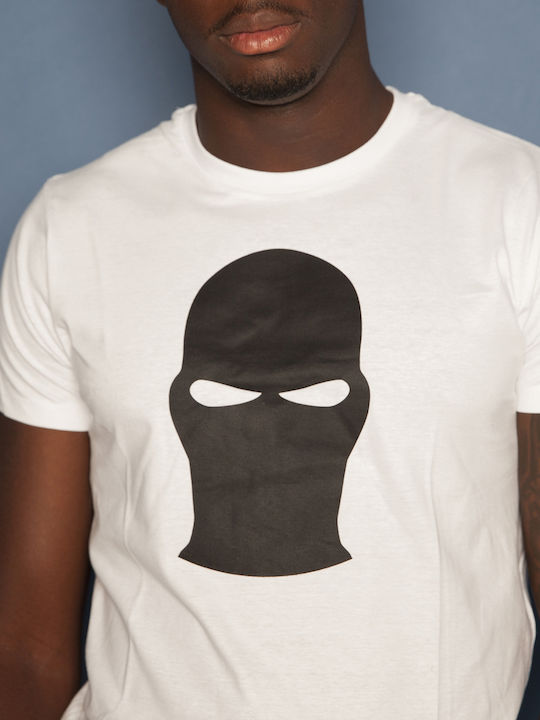 Tricou Alb Ghetto Black Mask Bărbați