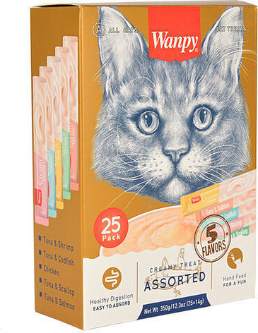 Wanpy Creamy Treat Λιχουδιές για Γάτα 25τμχ 350gr