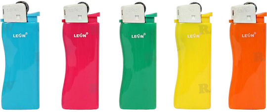 Leon Rainbow Colours Wave Mini 170003 Αναπτήρας Φλόγας 25τμχ (Διάφορα Χρώματα)