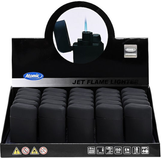 Atomic Αντιανεμικός Αναπτήρας Φλόγας Τύπου Jet σε Μαύρο χρώμα