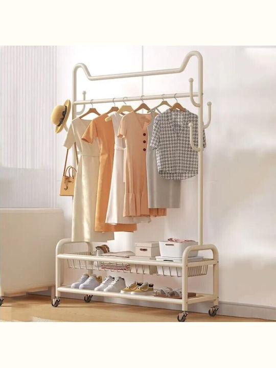 Viosarp Τροχήλατη Κρεμάστρα Δαπέδου από Μέταλλο Μαύρη 100x40x170cm