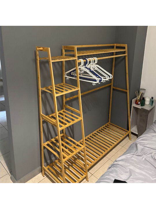 Next Floor Garment Rack made of Wood Brown 130x40x140cm