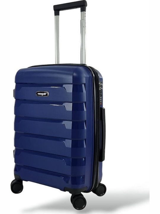 Seagull Cabin Travel Suitcase Hard Blue with 4 Wheels Height 55cm SG180-55-Blue