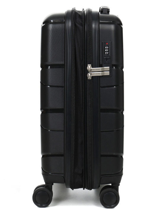 WORLDLINE Kabinenreisekoffer Hartschalen Black mit 4 Räder Höhe 55cm