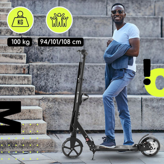 HyperMotion Kinderroller Klappbar Skyline 2-Rad für 6+ Jahre Jahre Schwarz