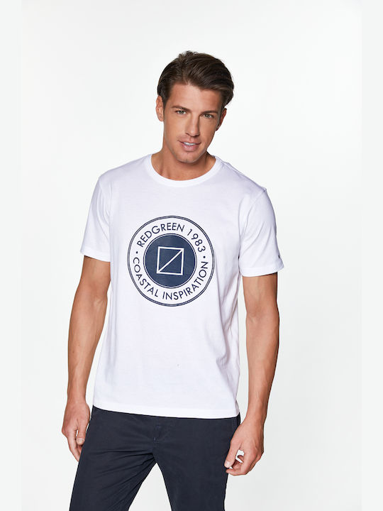 Redgreen T-shirt Τύπωμα Coastal Inspiration Λευκό