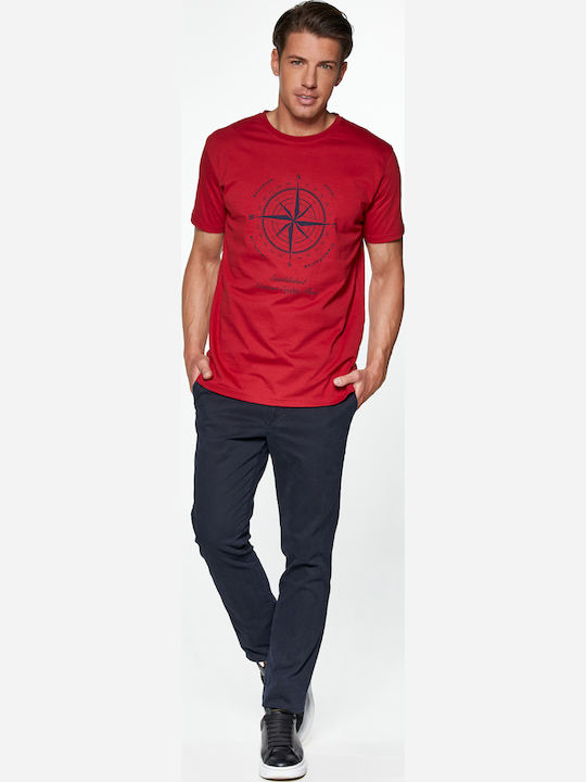 Tricou Redgreen Cu Imprimeu Compass Roșu