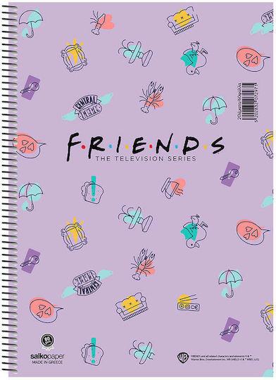 Salko Paper Spiral Notebook Ruled 3 Subjects Friends 1pcs
