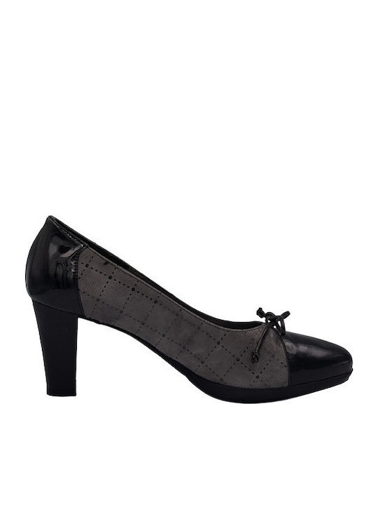 Soffice Sogno Pantof Cu Toc Negru Gri 6161 Black