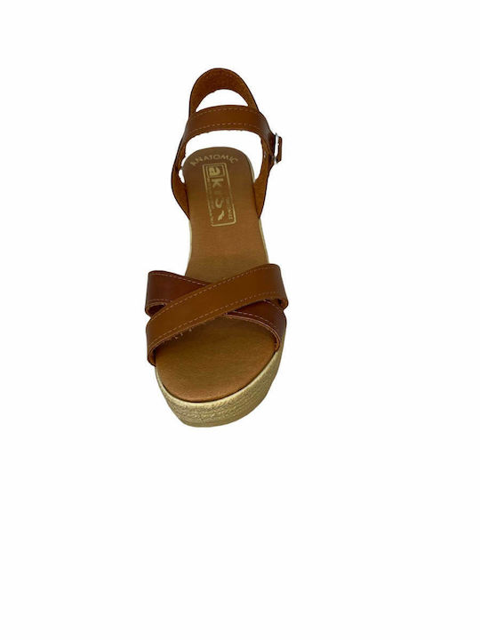 Damenplattformen Elshoes Braune Sandalen