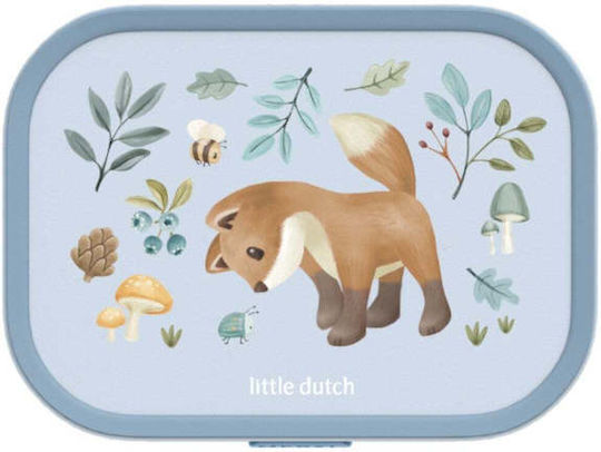 Little Dutch Campus Forest Friends Πλαστικό Παιδικό Δοχείο Φαγητού Γαλάζιο