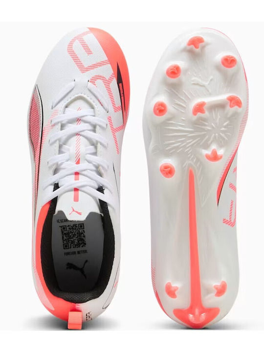Ultra 5 Play Fg Ag Jr Kids Molded Soccer Shoes White