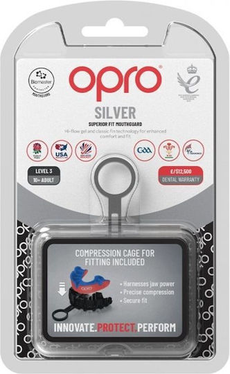 Opro Silver Edition V2 Selbstanpassbare Schutzmaske für den Mund Rot Blau
