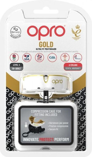 Mouth Guard Opro Gold Edition V2 Self Fit White Gold