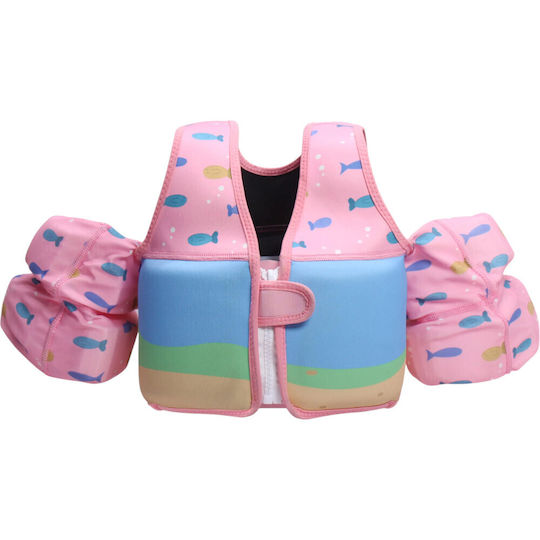 Pink Crab Kids' Neoprene Swimming Vest Sleeves 1-6 Years Queen Mother