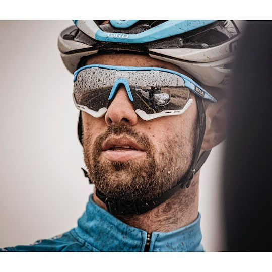 Cycling Glasses Scicon Aerotech XL Israel Start-Up Nation Limited Edition Cyan Frame Multilaser Silver Lenses