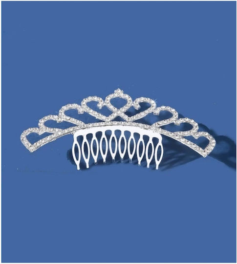 Bridal Comb Rhinestones Crystals Hearts Length 11cm Height 3.50cm