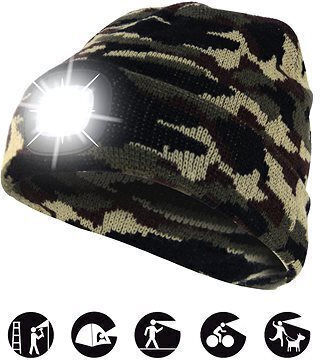 Шапка Камуфлажна С Фенерче За Глава Led Velamp Cap06
