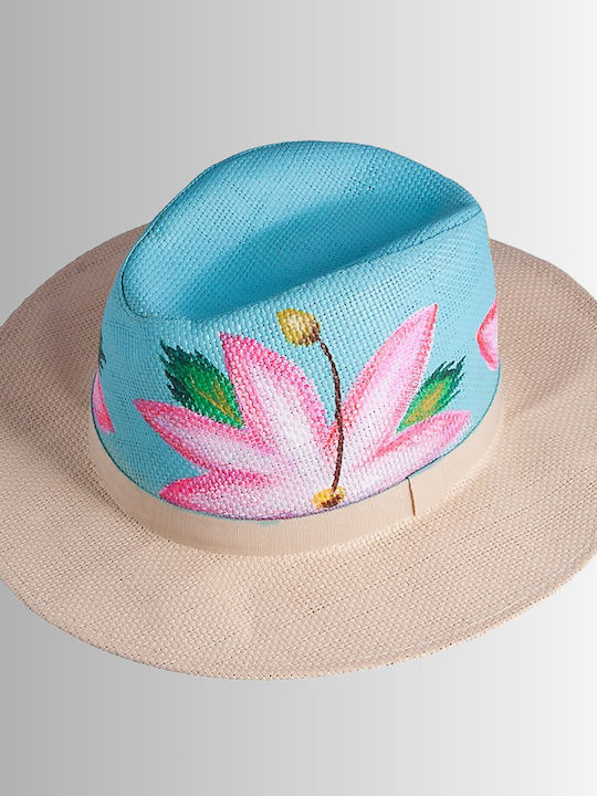 Handmade Panama Style Hat Flower Design 735 Handmade Panama Style Hat Flower Design 735