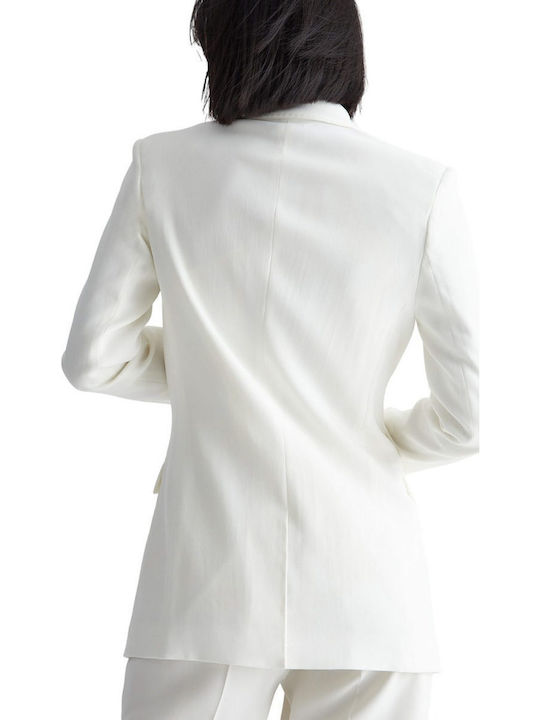 Liu Jo Better Double Breasted Blazer Buttons Ivory