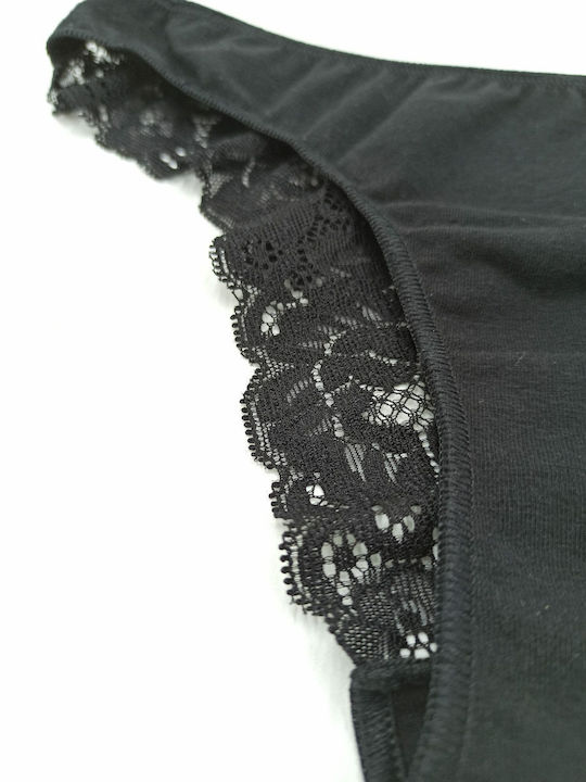 Γυναικείο Βαμβακερό Brazil Δαντέλα Fay Lingerie 3pack Μαύρο 174