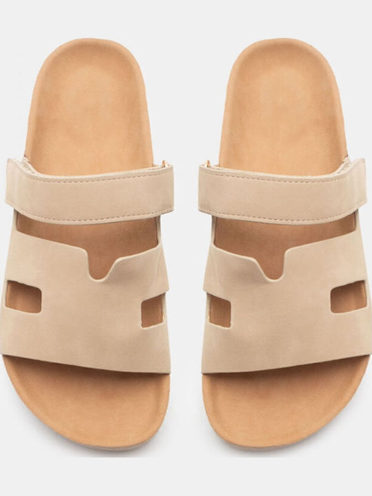 Women's Flat Sandals Flatforms in Beige Color