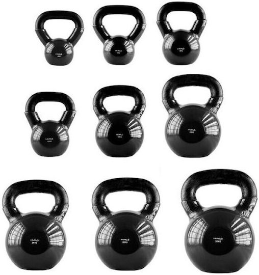 Kettlebell Gusseisen Überzogen Vinyl Schwarz Hms Knv24
