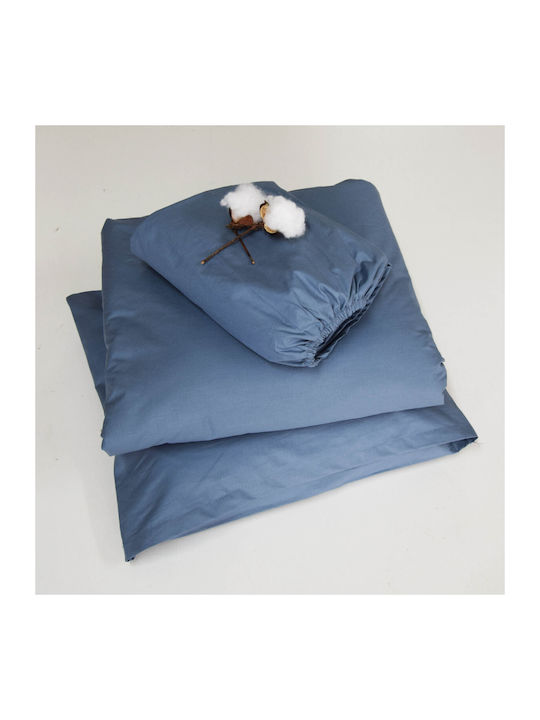 Decocraft Bettlaken Super-Doppel mit Gummiband 160x200+30cm. Pure Blue