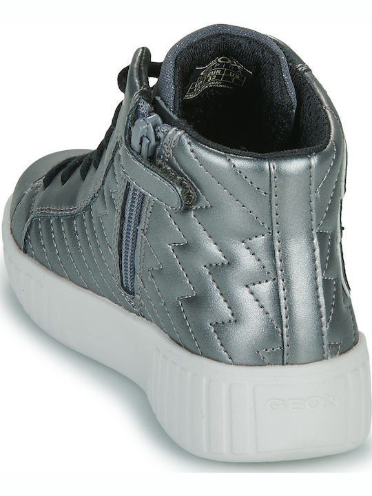 J Mikiroshi Anatomische Kinderstiefel mit Reissverschluss Silber