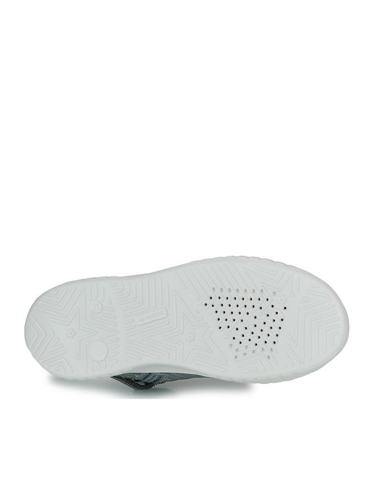 J Mikiroshi Anatomische Kinderstiefel mit Reissverschluss Silber
