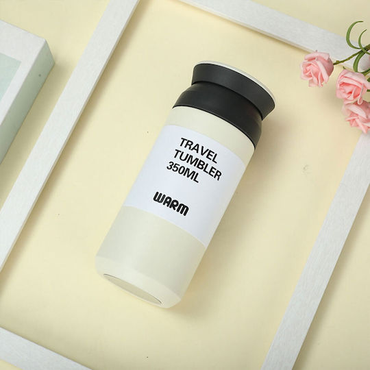Uncle George Ποτήρι Θερμός Ανοξείδωτο / Πλαστικό BPA Free 500ml BPA Free Εκρού