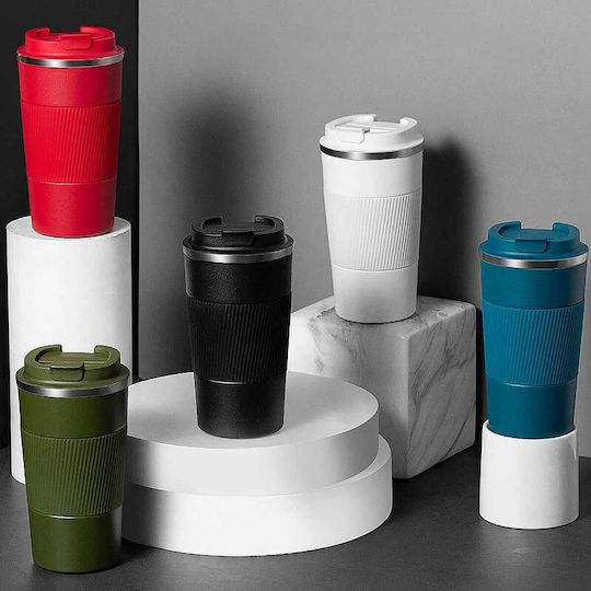 Uncle George Glass Thermos Stainless Steel / Aluminum BPA Free 500ml Mouthpiece Black with Mouthpiece