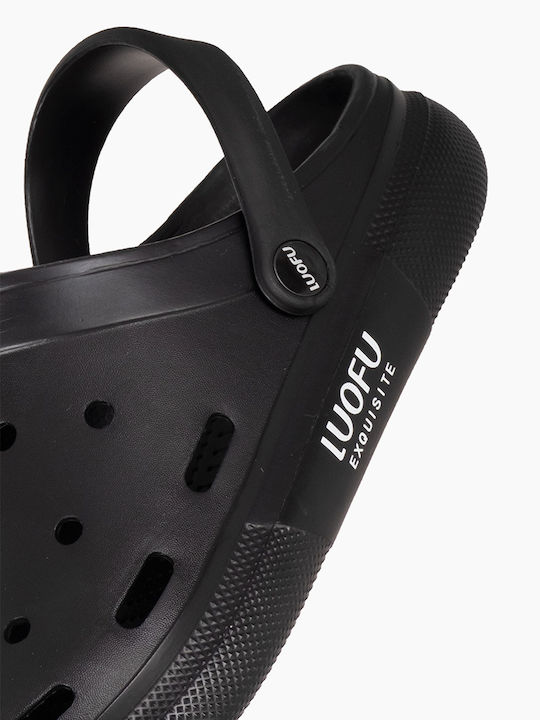 Luofu Herren Clogs Schwarz
