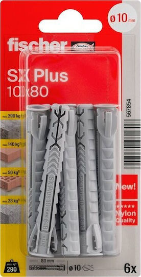 fischer Schraubanker Kunststoff 10x80mm 6Stück