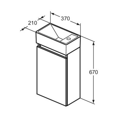 Ideal Standard Шкаф със Мивка Д37xШ21xВ67см Flint Hickory