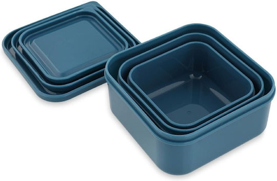 Trixie Nesting Snack Box Plastik Kinder Lunchset Blau 11.5 x 11.5 x 6.5cm