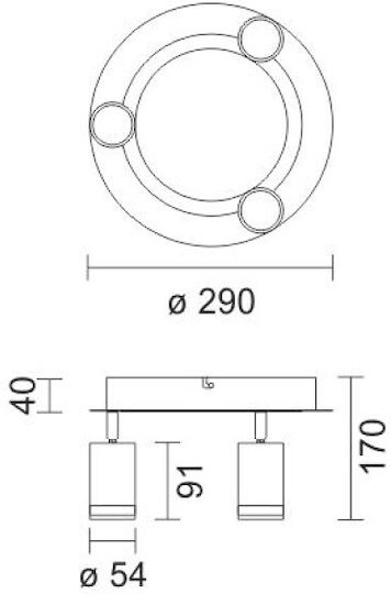 Spot Light Spot cu Soclu GU10 în Culoare Alb