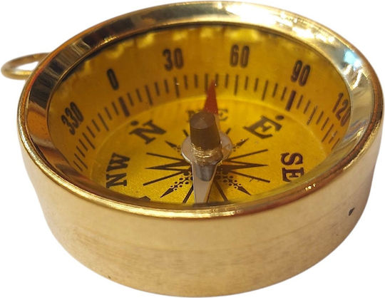 Gold Brass Compass 4cm Vintage Pocket Metal Ring Irida