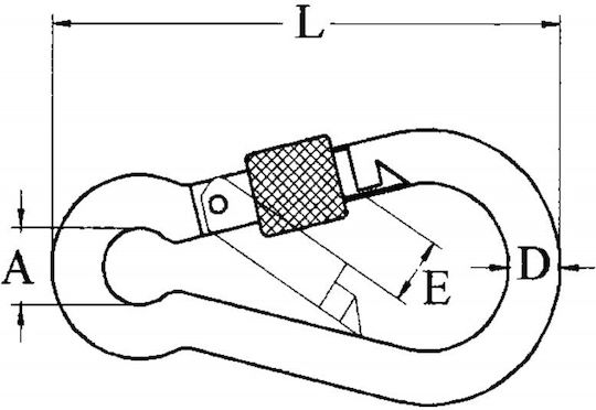 Safety Hook Stainless Steel 316 12x140mm Safety OEM 35.fν.0606642