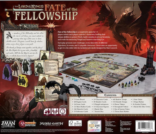 Board Game The Lord of the Rings: Fate of the Fellowship for 1-5 Players 14+ Years Old (EN) Z-Man Games